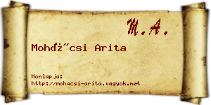 Mohácsi Arita névjegykártya